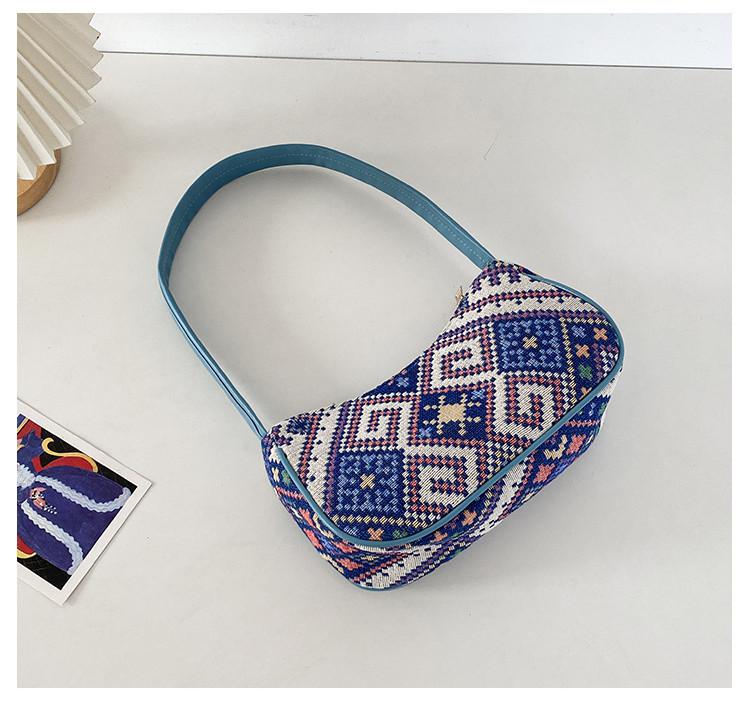 Chic Color Block Design Handbag For Everyday Use With Spacious Nylon Lining