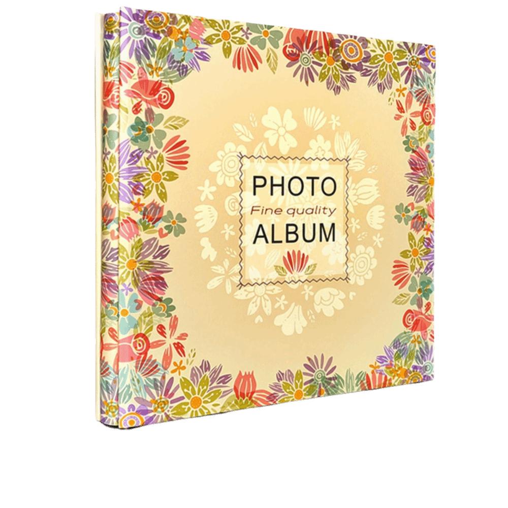 

6-Inch Foldable Album Flower Pattern Photo Book Vintage Photo Album Travel Diary жёлтый