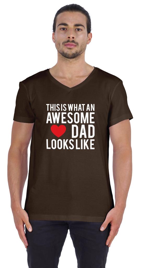 Inkmeso   This Is What An Awesome Dad Looks Like   Quotes Tshirt For Men Cotton Jersey Novelty Humor Tee