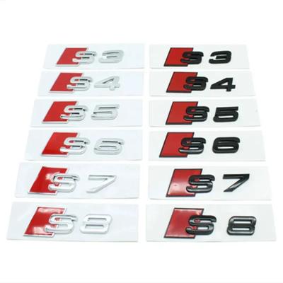 1Pc Car Rear Trunk Emblem Logo Badge Sticker for S3 S4 S5 S6 S7 S8 Letter Number Emblem Sport S-Klasse Umbau