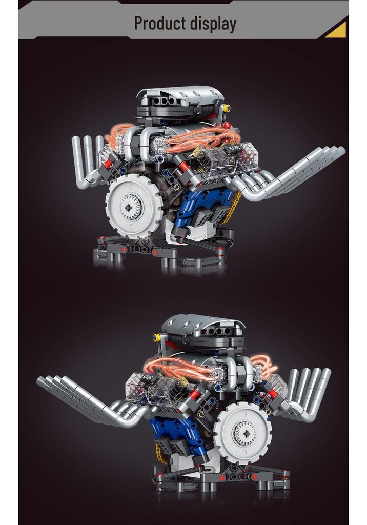 Ferrari V8 Engine Model Kit with App-Controlled Lights & Mechanisms