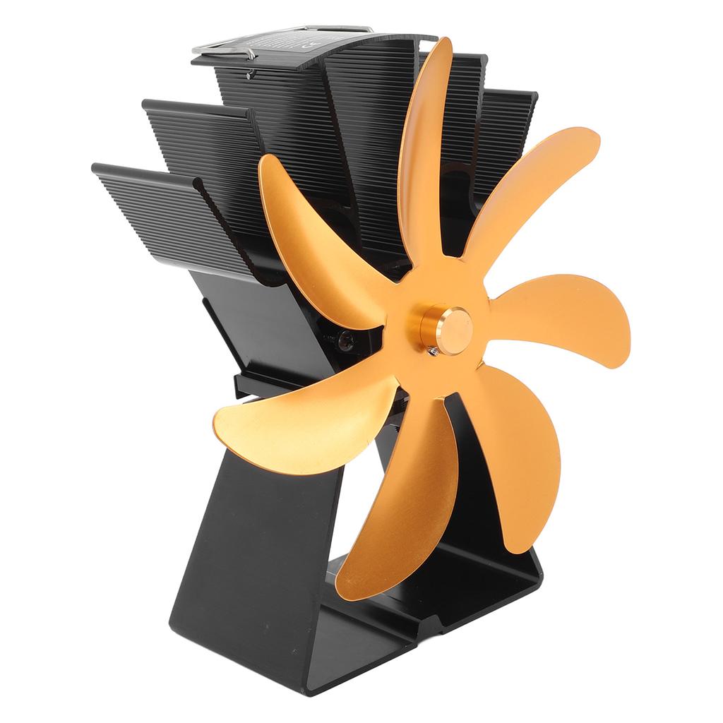 7 Blades Heat Powered Stove Fan Silent Operation Fireplace Fan Aluminium Alloy Wood Stove Fan
