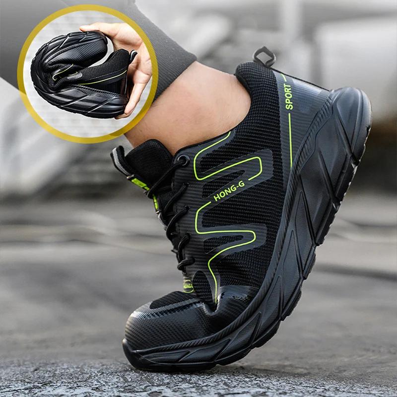 Lightweight Fashion Safety Shoes For Men Industrial Working Boots Steel Toe Puncture Proof Indestructible Sneakers Male Footwear