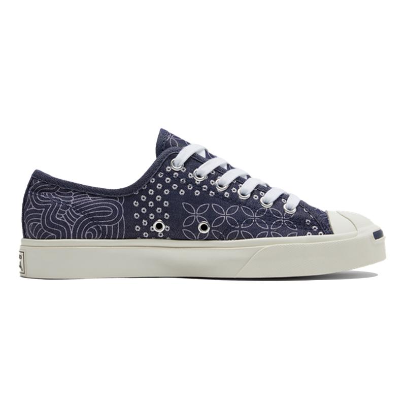 Converse Jack Purcell Canvas Open Smile Casual Non-slip and Abrasion Resistant Low-Top Board Shoes Unisex Night Blue