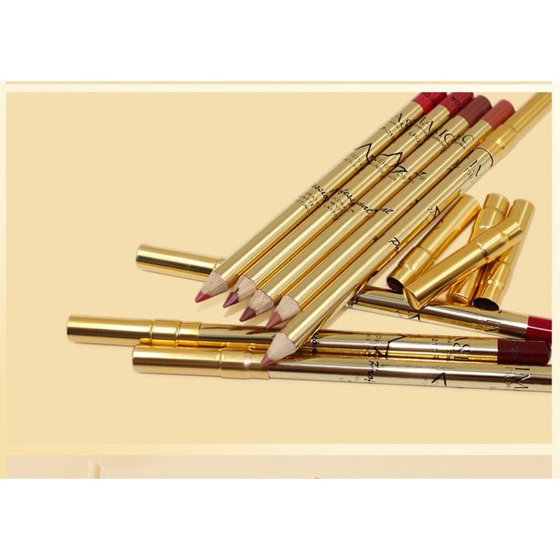 IMAGIC - Kit Matite Labbra Contorno Dorate Setose 8 Colori