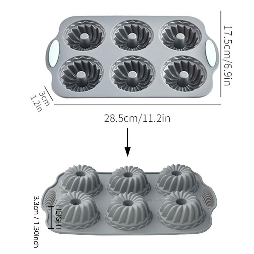 6 Cavity Silicone Mold Reusable Wreath Ice Cubes Tray for Birthday Christmas Chocolate Cake Party Supplies Baking DIY Craft