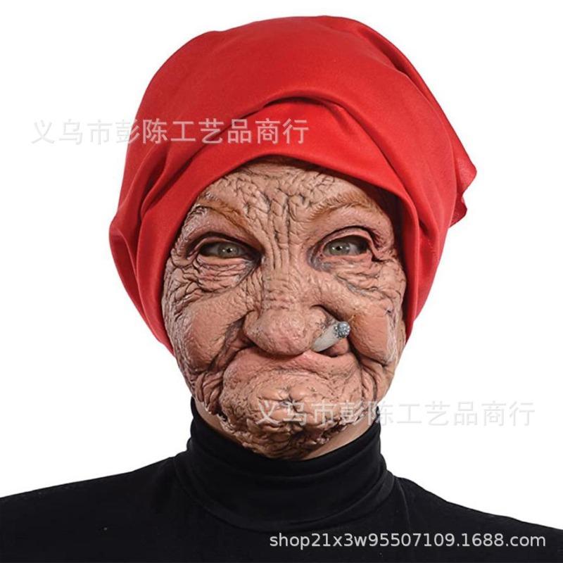 Character fake face old man to make goods hood middle-aged foreign old man mask