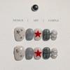 10 Pcs Short Oval Press On Nails Glossy Block Stripes And Star Designs Mix And Match False Nails For Women And Girls