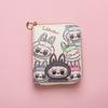 Carteira pequena Labubu feminina curta Porta-cartões dobrável Kabibara Carteira pequena multi-documentos para estudante CLE
