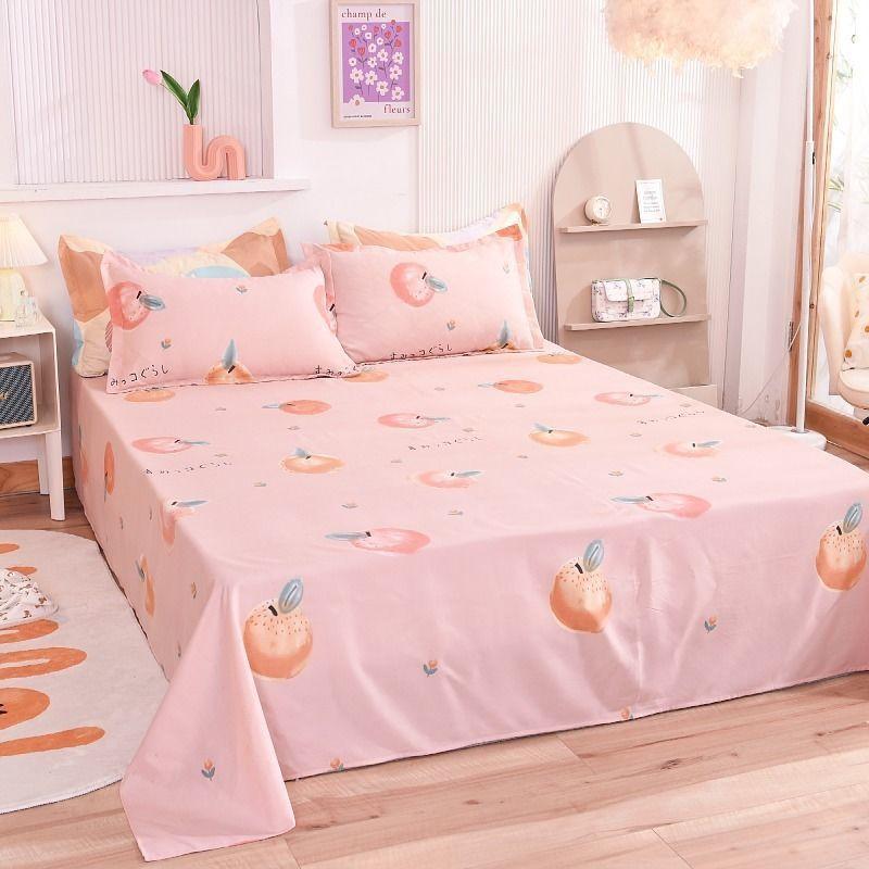 Double Single Bed Sheets Skin-friendly Room Ding Comfortable Dust-proof Covers Dorm Students Flat Sheet Four Seasons