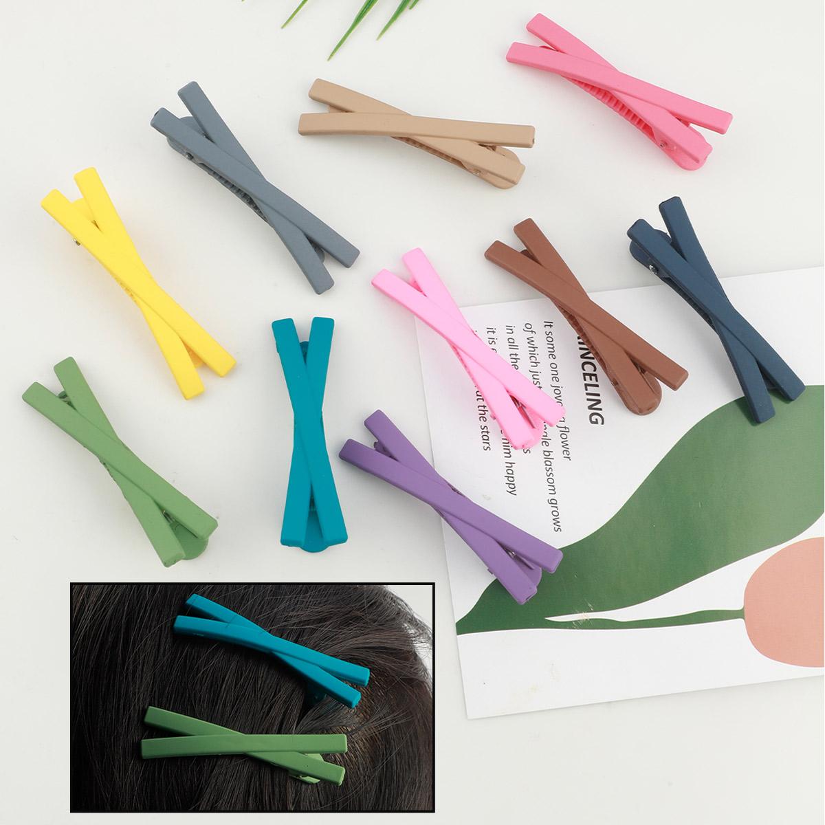 10 Pcs Frosted Cross Hairpins Hair Clips for Girls Styling Hair Pins Clip Bows for Baby Girls Christmas