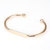 Minimalist Yellow Brass Polished Open C-Shape Bangle Bracelet for Women - European & American Style
