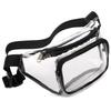 Damen PVC Taillengürteltasche Bauchtasche Hüfttasche Durchsichtig Transparent Brusttasche Tasche Strand Reise Banane Hüfte Reißverschluss Laufbeutel