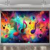 2D Flat Surface Colorful Music-themed Background Fabric Used for Decoration Suitable for Homes and Rooms Polyester Fiber