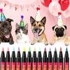 Yousheng 12 Colors Pet Nail Art Pen Set Quick Dry Brush Fun Creative Pet Paw Nail Polish Pens DIY Pet Manicure Supplies for Puppy Cat Small