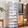 3/6pcs Plastic Shoes Case Drawer Case Thickened Transparent Shoebox Fold Shoe Organizer Plastic Shoe Boxes Stackable Box