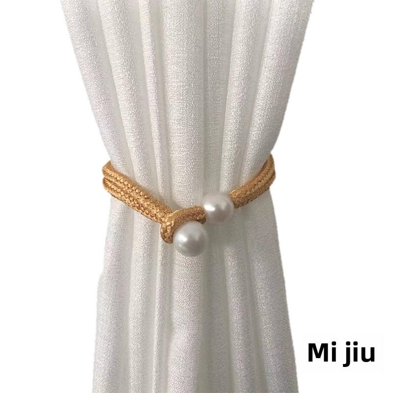 Creative Pearl Binding Rope and Tie for Curtain Decoration Light Luxury Living Room Curtain Buckle