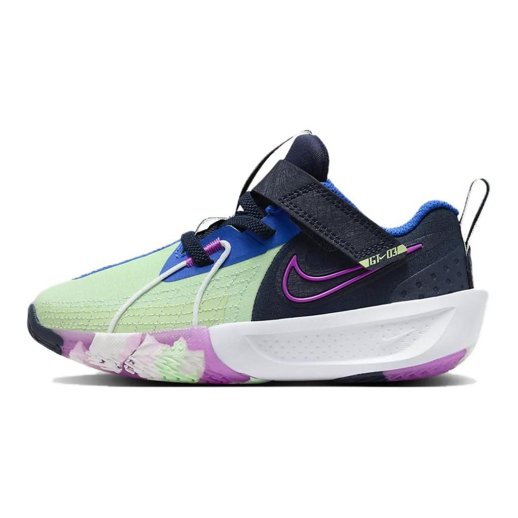 Nike GT. Schnitt 3 Rutschfeste Dämpfung Abriebfeste Niedrige Kinder-Basketballschuhe Grün Blau Kinder FQ2783-400