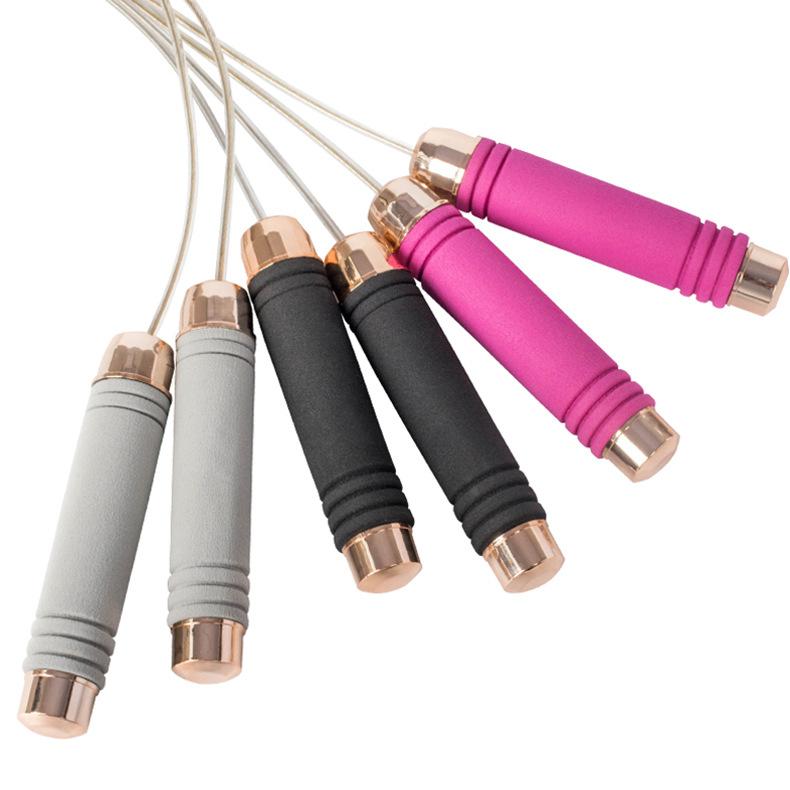 Buy [Removable weight] Goldplated steel wire skipping rope for men and women fitness exercise