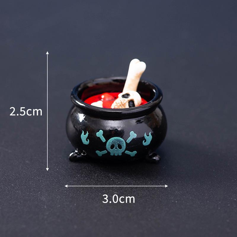 Halloween Mini Resin Figurine Scary Skull Coffin Chair House Decor for Haunted House Indoor Outdoor Party Prop