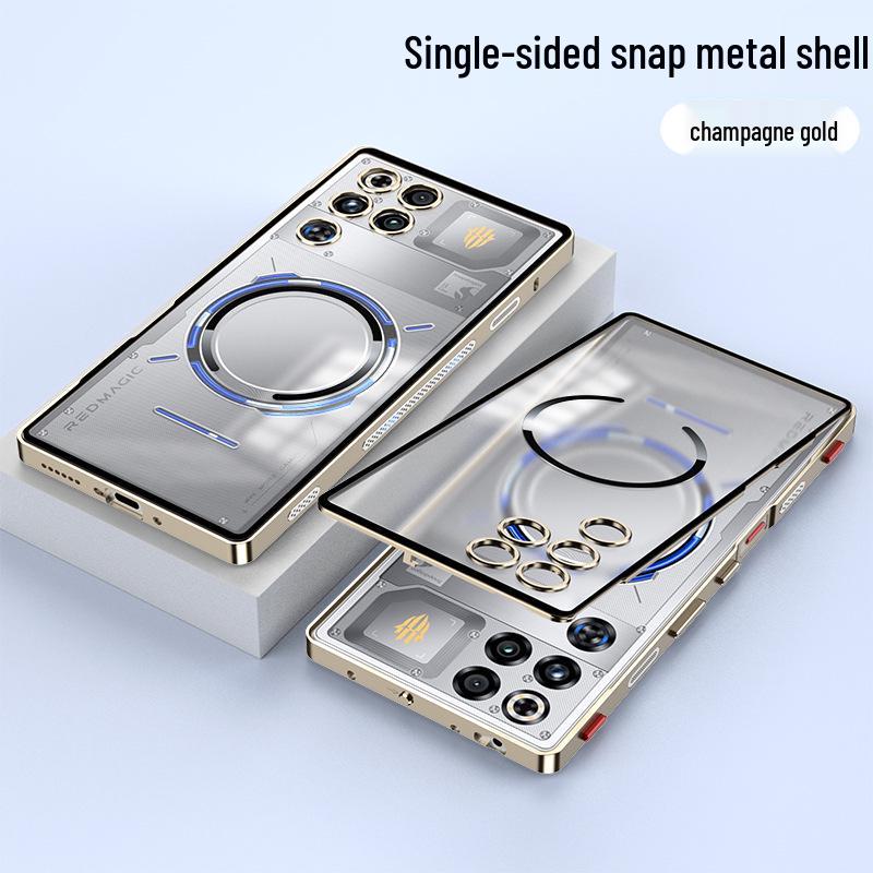 Red Devil 11 Air Metal Snap Button Transparent Magnetic Phone Case - Trendy Fashion DY04-Red Devil 11air