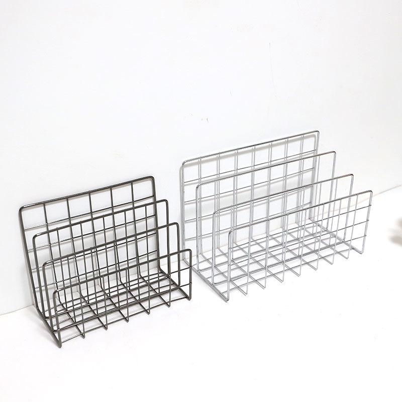 Nordic Metal Storage Basket Rose Gold Minimalist Book Organizer Basket Office Desktop Sundries Holder Newspaper Magazine Rack