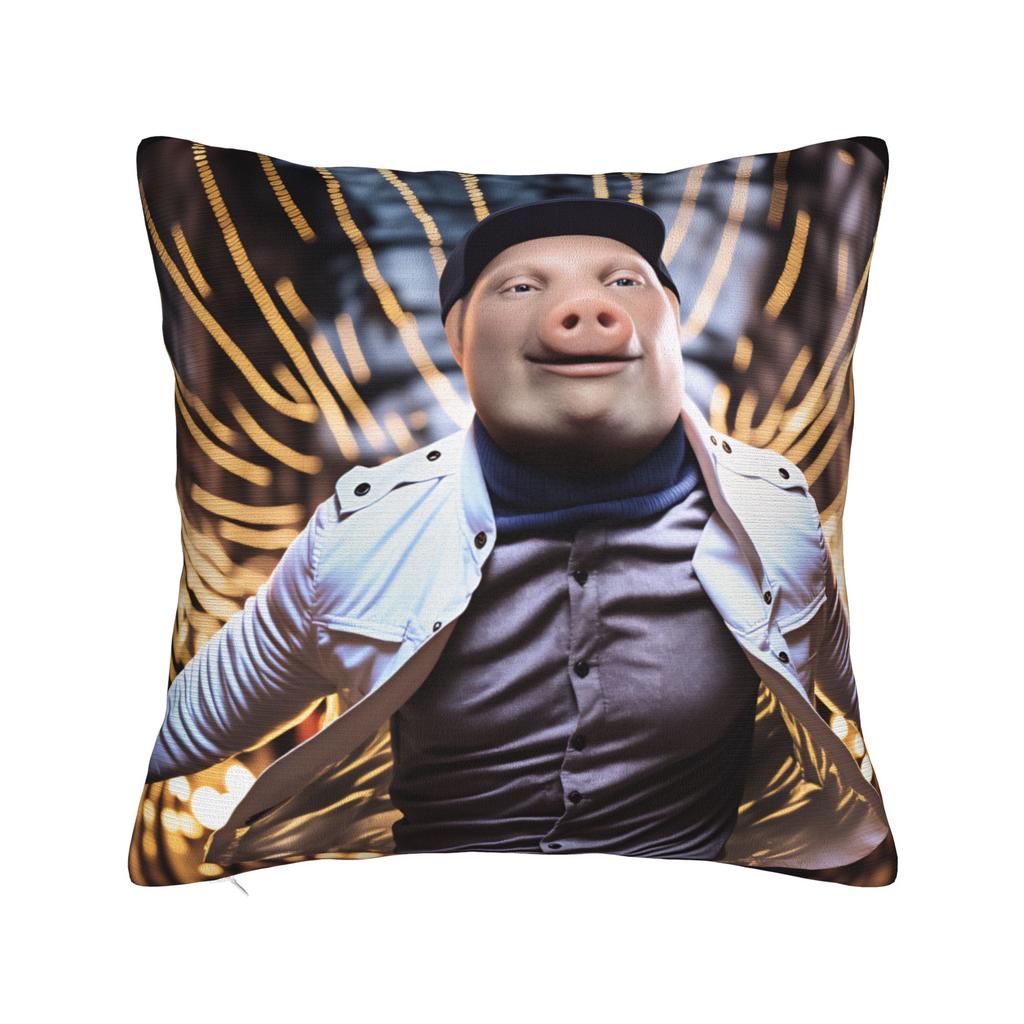 John Pork Is Calling Pillow Cover Square Cushion Cover Funny Pillow Case For Living Room Sofa
