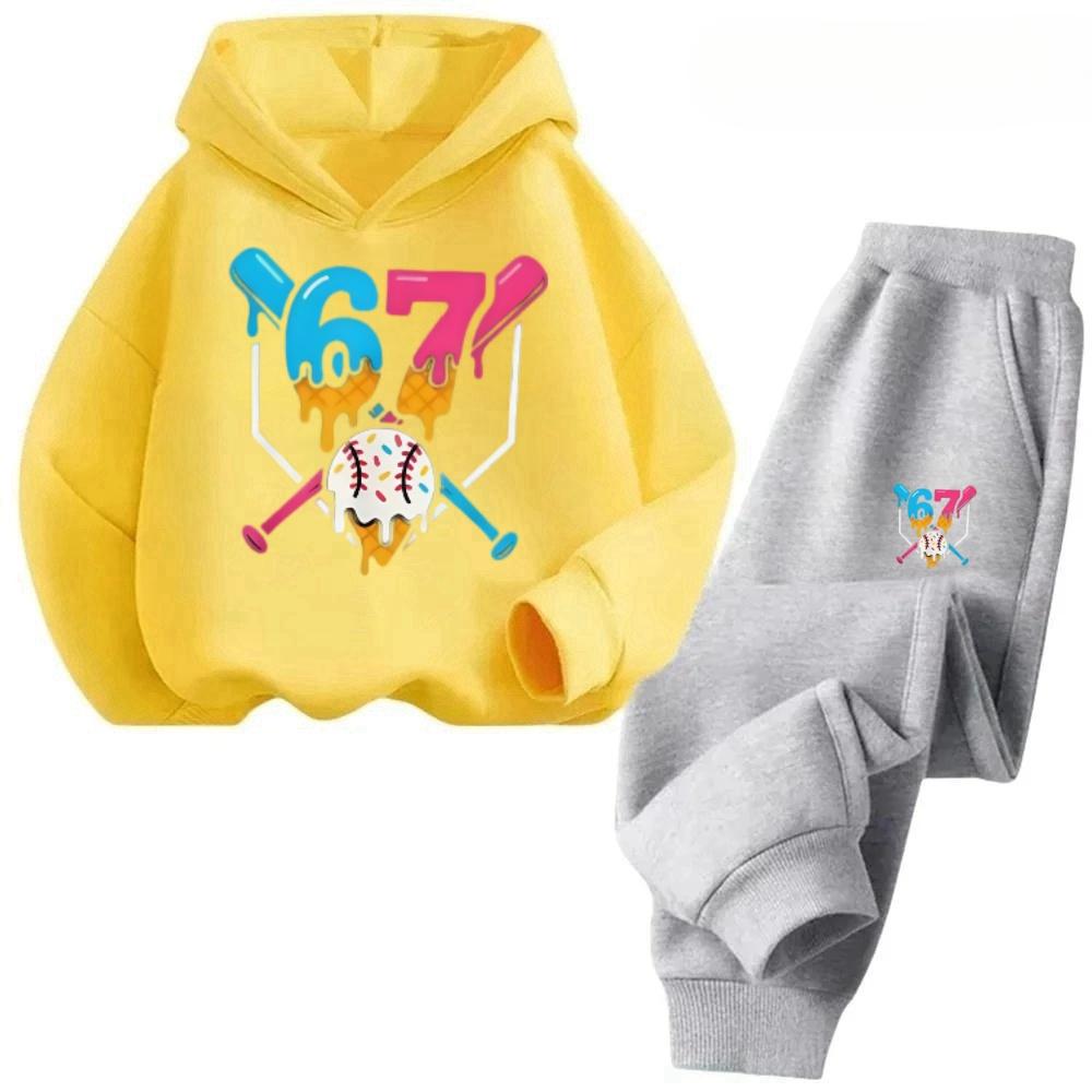 67 Discount Kids Suit Breathable Sportswear Cartoon Design Hot Sale Children's Comfortable Sweatshirt Set