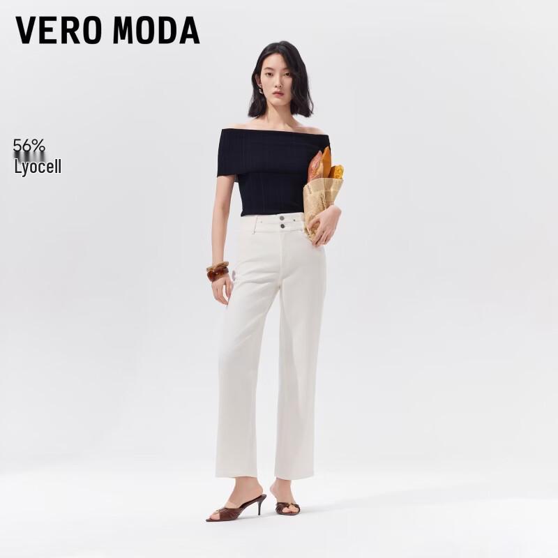 

VEROMODA Women s Double Button High-Waist Cropped Straight Jeans XL