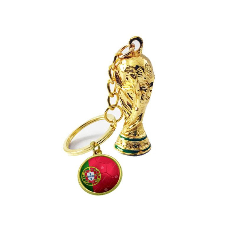 2022 Qatar World Cup Trophy Soccer National Flag Keychains Football Souvenirs Backpack Accessories