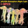 Gradient Jellyfish LED Night Light Handmade Pendant Lamp Colorful Hanging Light for Indoor Outdoor Garden Festival Decoration