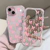 Pretty Pink Bow Tulip Pattern Clear Phone Case For iPhone 17 16 15 14 13 12 11 Pro Max 15 Plus Air 2 In 1 Candy Color Soft Cover