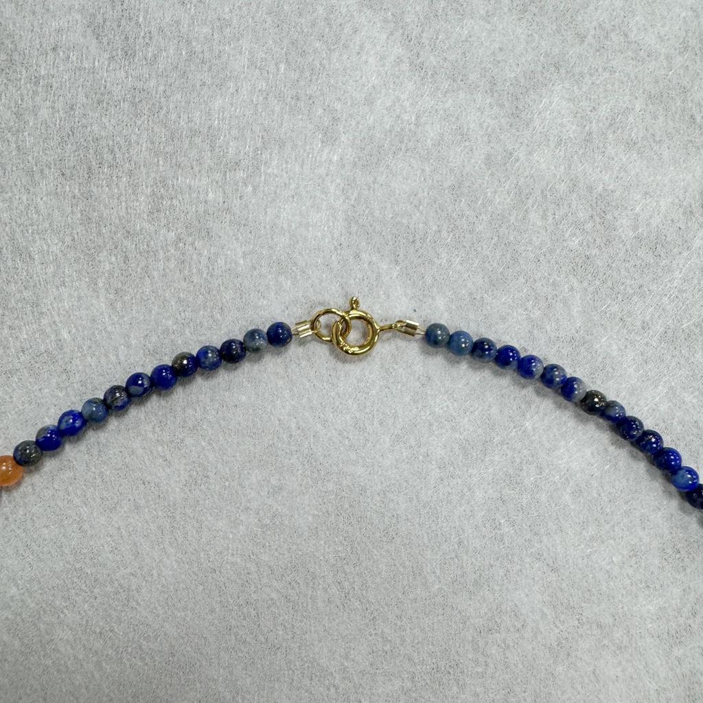 Nischen-Luxus Schlüsselbein-Halskette mit Lapislazuli, rotem Achat und Türkis