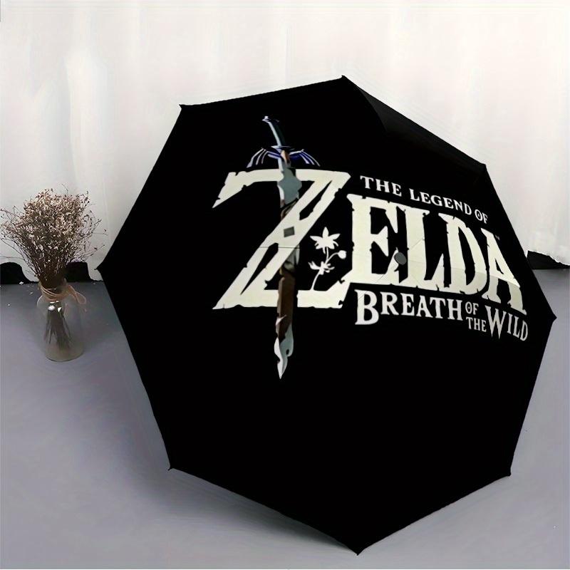 Zelda Breath Legend of Zelda Automatic Folding Umbrella with Sturdy Iron Frame, Portable Compact Travel Umbrella All-Season Use Parties 0807035