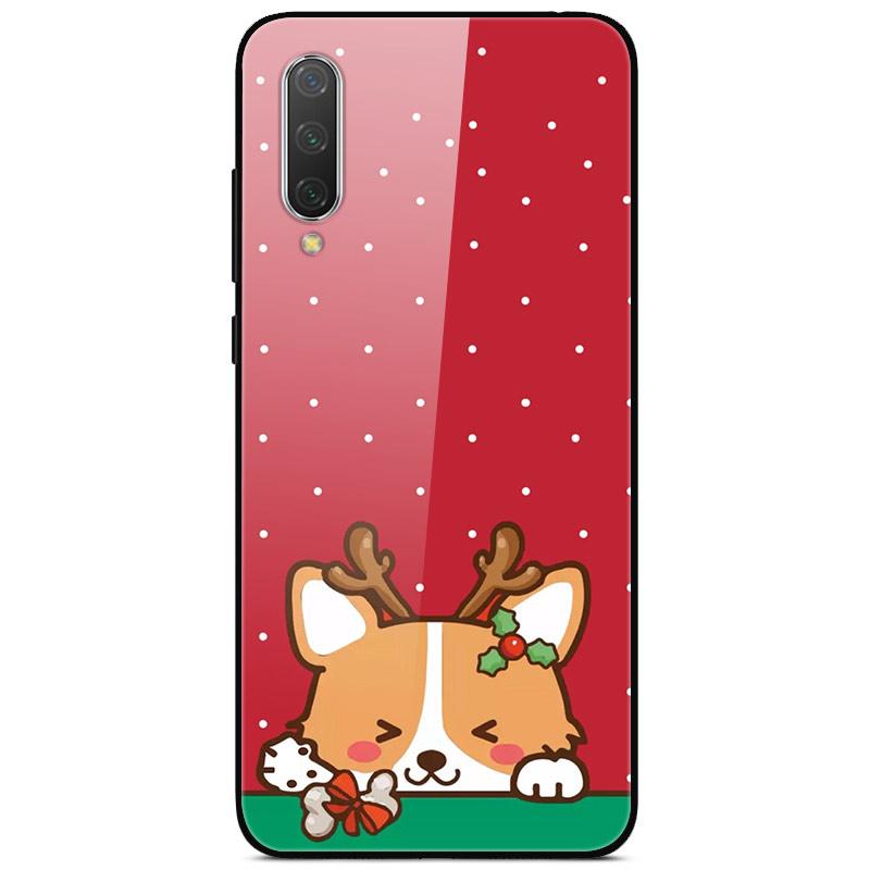 New Year Christmas Case For Xiaomi Mi 9 Lite CC9 CC9E A3 9T SE Tempered Glass Hard Cover For Redmi Note 8T 8 7 K20 Pro Bumper