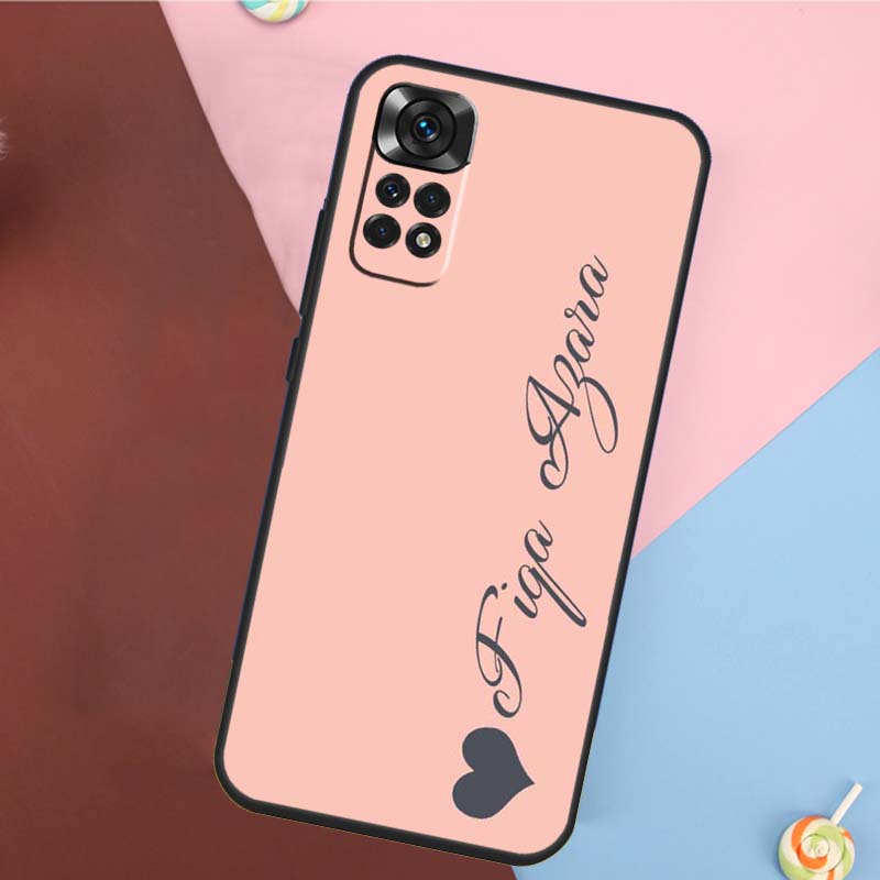 Personalised Custom Name Pastel Case For Redmi Note 12 Pro 8 9 10 11 Pro Note 9S 10S 11S 8T Redmi 10 12C 9C 10A 10C Cover