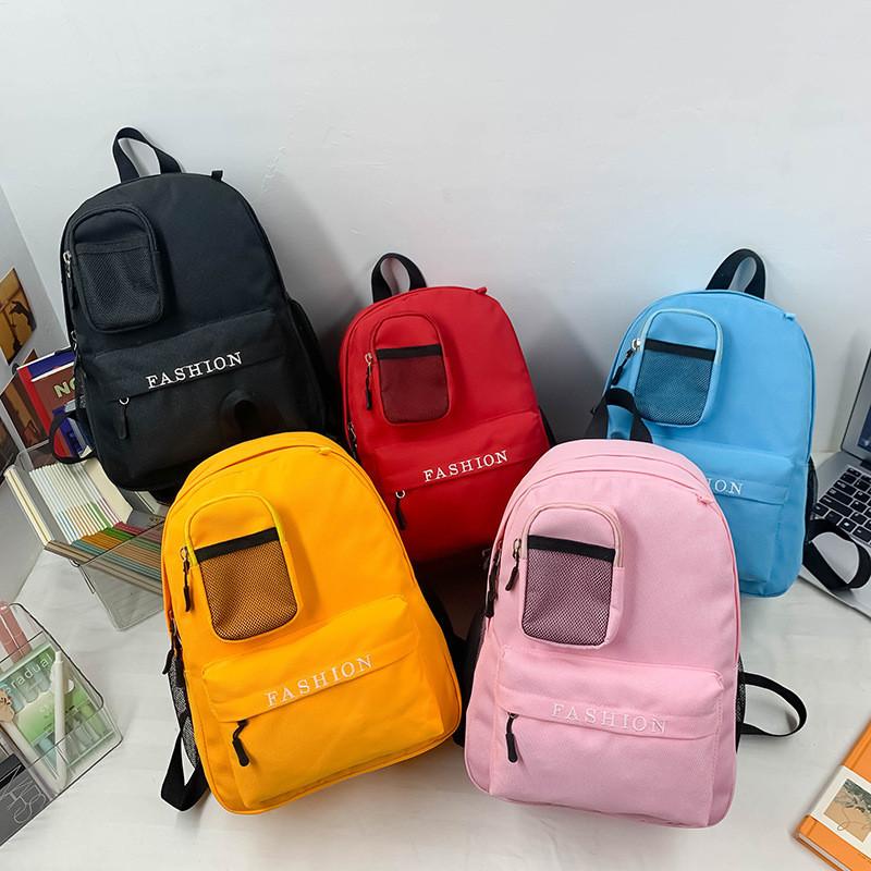 Modern Korean Style Kids Canvas Backpack Lightweight Large Capacity For School Age 3 To 6 Years