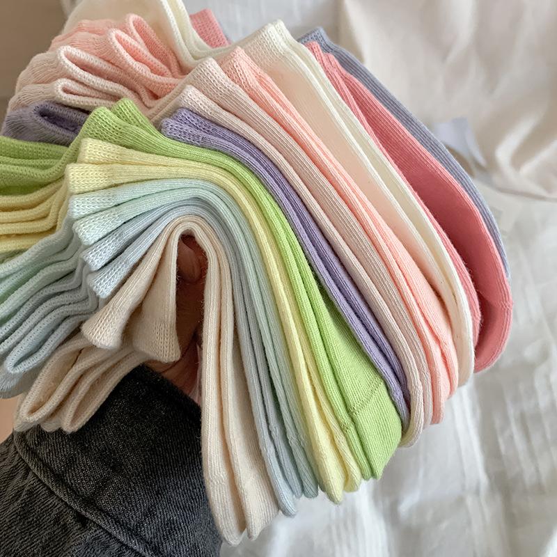 Dopamine Socks for Women, Spring and Summer, Short Solid Color, Light Mouth, Thin, Anti-slip, Non-dropping Heel Short Socks, Invisible Boat Socks