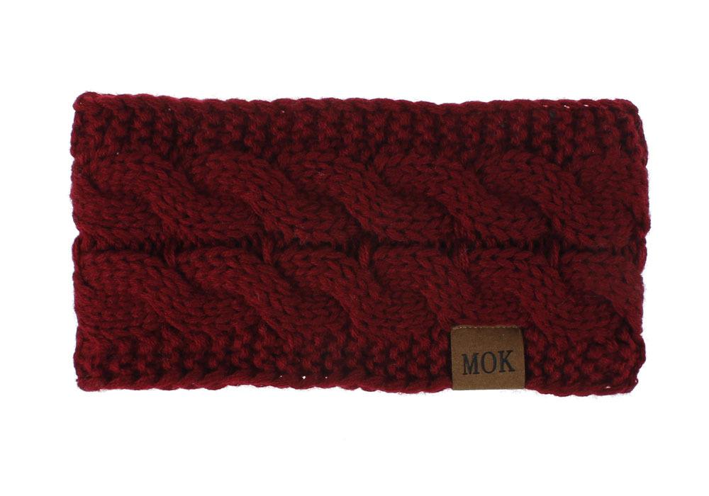 

MOK New 12 Colors Hair Accessories Plush Wool Knitting Hair Band In Autumn And Winter Sports Headband Earmuffs Europe винный