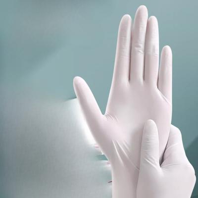 50pcs White Nitrile Gloves Extended Durable Disposable Dishwashing Thickened Oil - Proof Rubber Labor - Protection Household Kitchen Cleaning Cooking