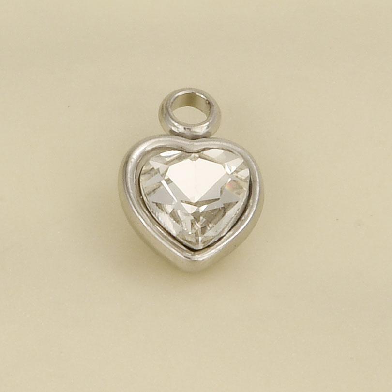 Elegant Girl Pendant Rhinestone Love Stainless Steel Pendants For Jewelry Making Supplies Heart Charm Pendant Handmade Bracelets