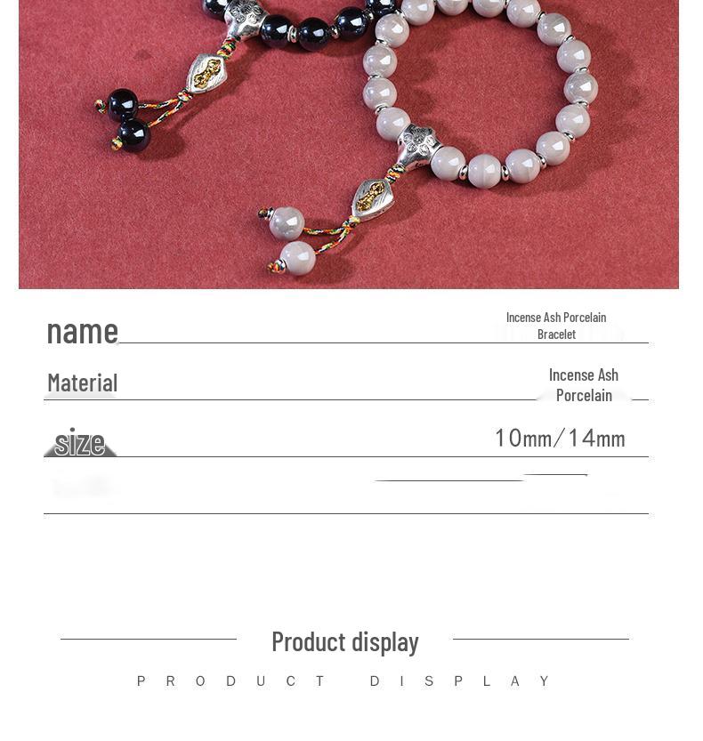 Porcelain Glazed Bracelet In Macaron Grey - Unisex Bangle In Cai Wenjing Style for Couples