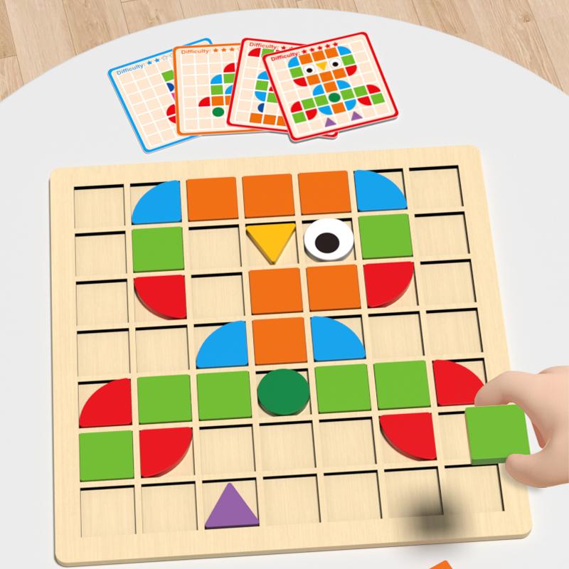 Non-Toxic 120Pcs Montessori Cognition Puzzle Board Logical Training Matching Game Early Educational Toys Gifts For Children Kids