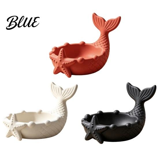 Decorative Key Bowl 3D Printed Mermaid Tail Jewelry Tray with Starfish Design for Rings Earrings and Cute Shell Keys Ocean Style Storage Tray