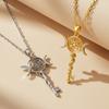 Original Witch Hekate Wheel Pendant Necklace Thai Silver Snake Key Triple Moon Goddess Chain Necklaces Wicca Magic Jewelry