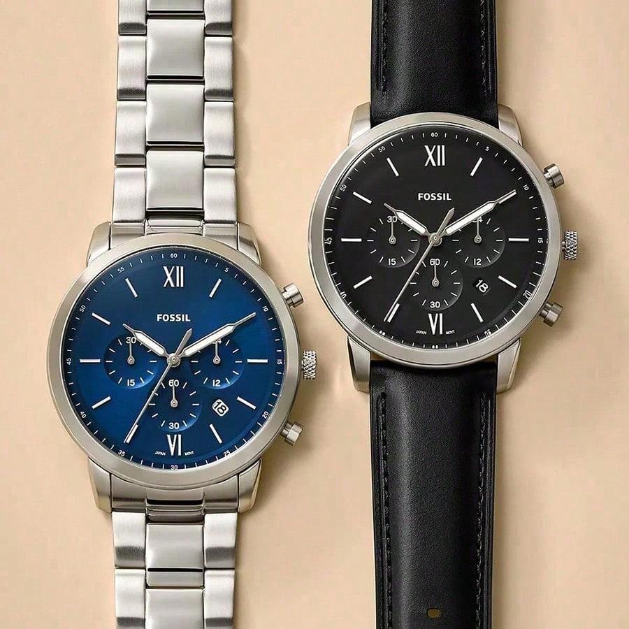 

Мужские кварцевые часы из нержавеющей стали с тремя стрелками, корпус из нержавеющей стали/устойчивое к царапинам стекло FS5792