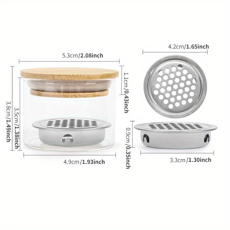 Polvo de Vidrio de Cristal Líquido Mezcla Lavado Pluma Taza de Uñas Líquido Mezcla Taza de Cristal Herramientas para Uñas Con Tapa Malla de Acero Inoxidable