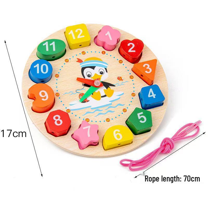 Educational Wooden Clock Puzzle for Children s Early Learning