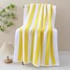 Extra Large Blue & White Stripe Cotton Beach Towel – Thick, Soft Bath Towel with Colorful Stripes
