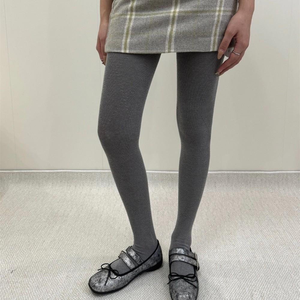 Fashionable Argyle Tights Breathable Basic Pantyhose Jacquard Knitted Stockings  Autumn Winter